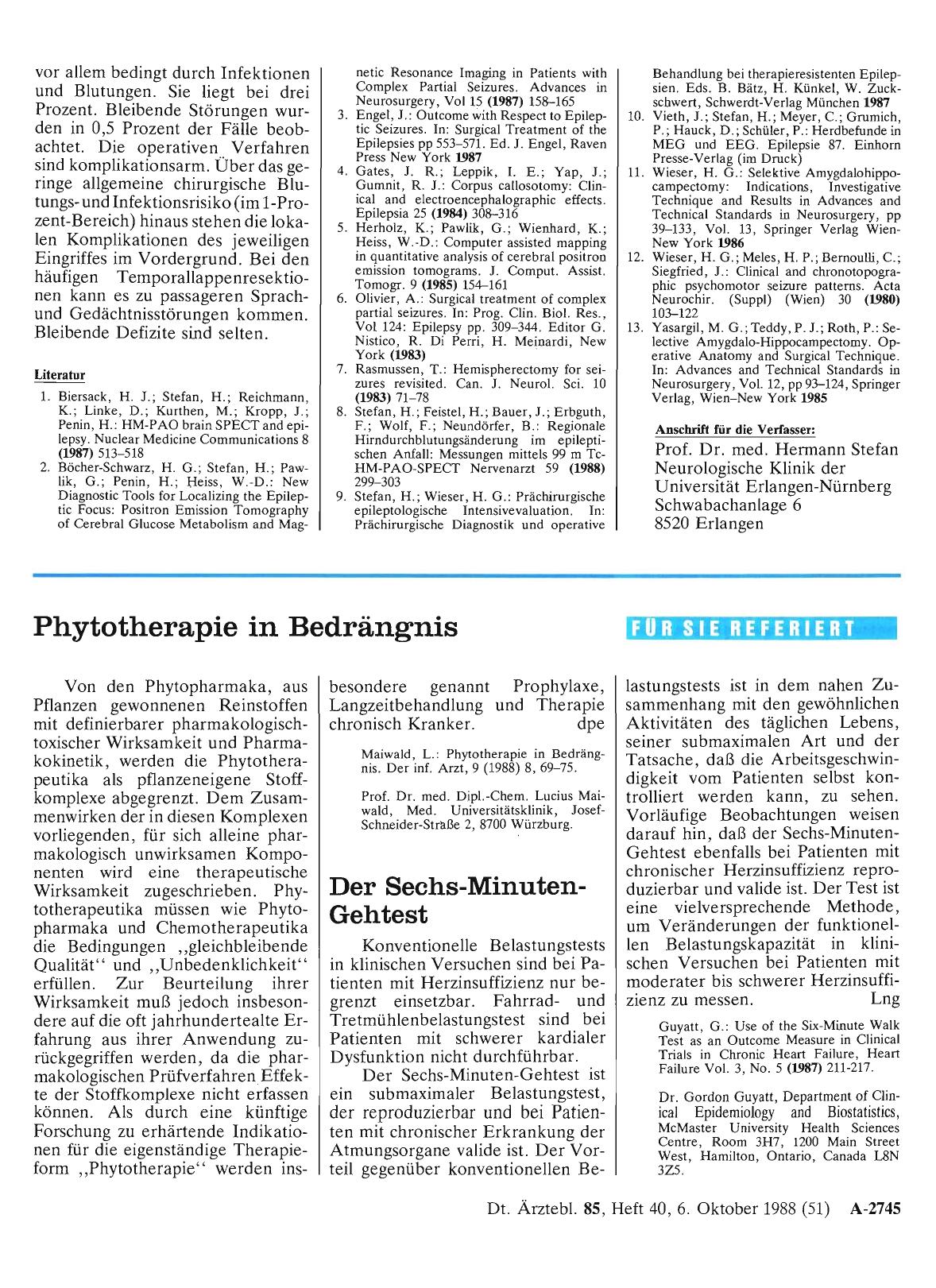 Vorschauseite 1: Der Sechs-Minuten-Gehtest