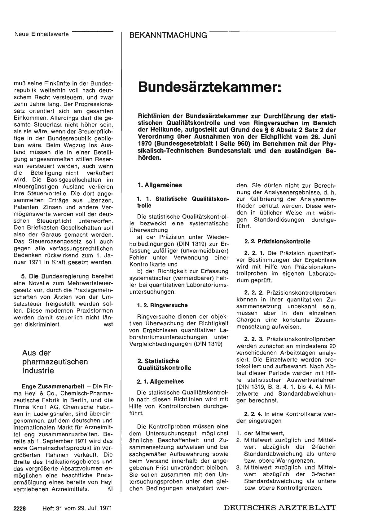 Vorschauseite 1: Richtlinien der Bundesärztekammer zur Durchführung der statistischen Qualitätskontrolle und von Ringversuchen im Bereich der Heilkunde, aufgestellt auf Grund des § 6 Absatz 2 Satz…