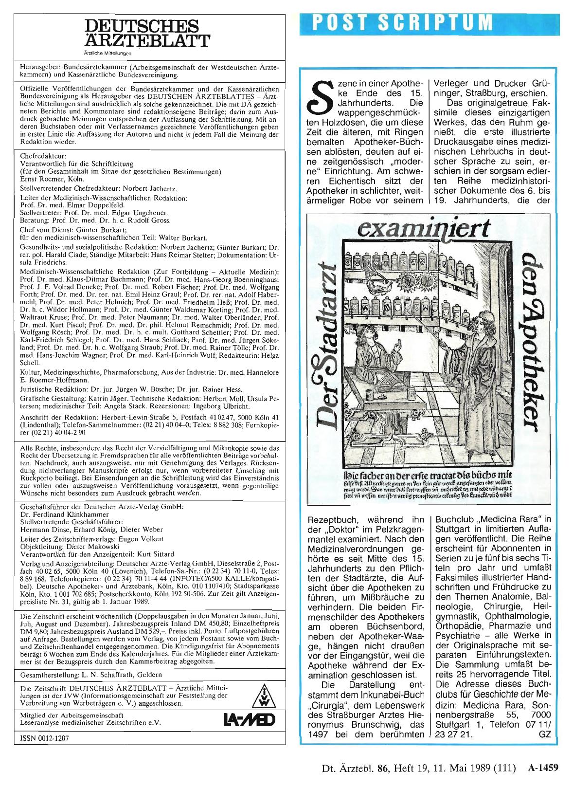 Vorschauseite 1: Der Stadtarzt examiniert den Apotheker
