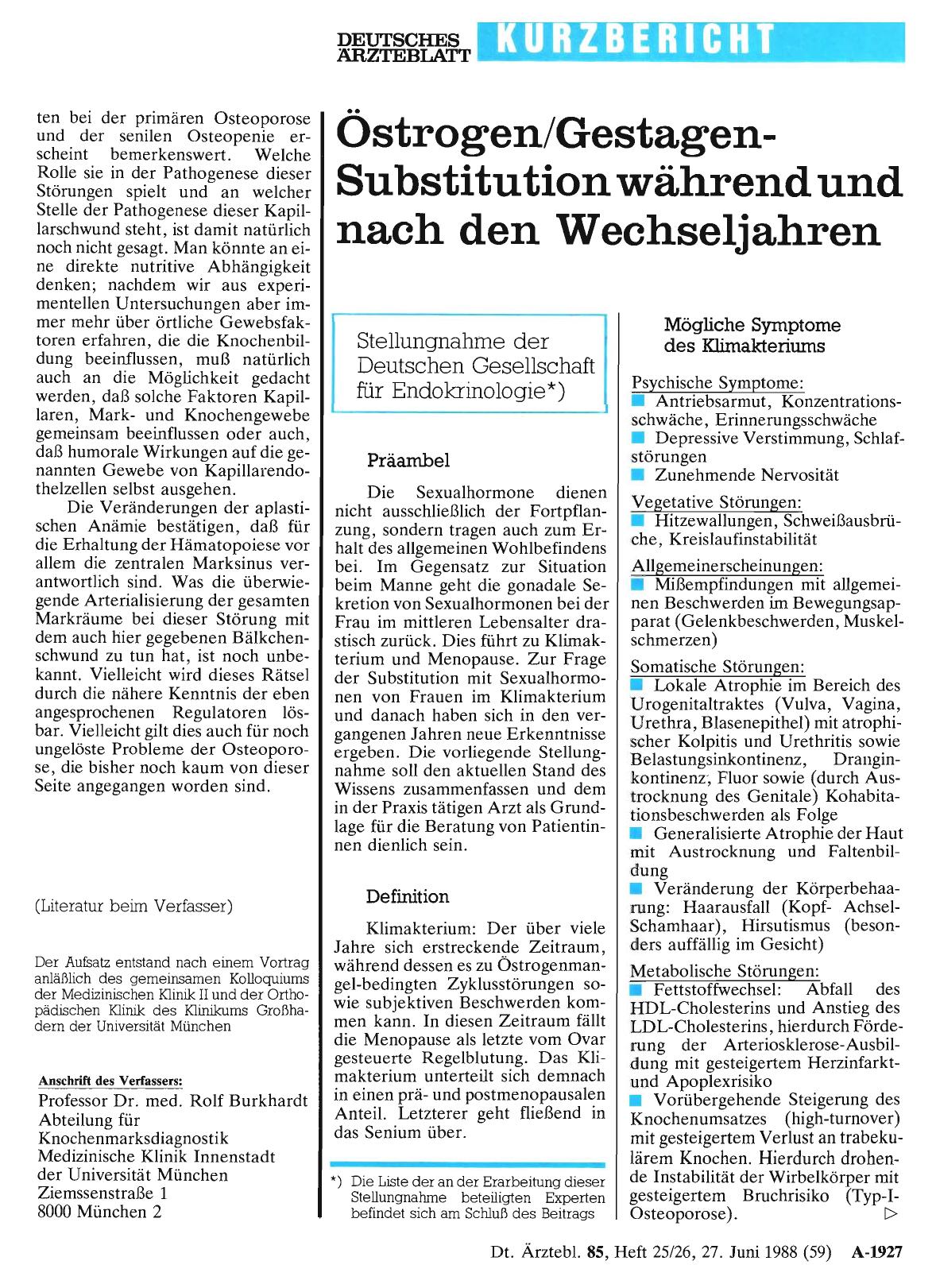 Vorschauseite 1: Östrogen/Gestagen-Substitution während und nach den Wechseljahren