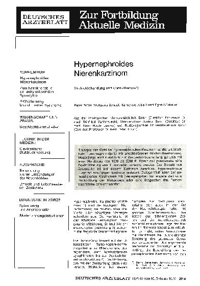 Vorschauseite 1: Hypernephroides Nierenkarzinom
