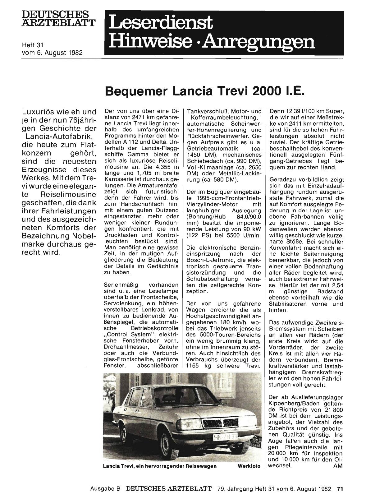 Vorschauseite 1: Bequemer Lancia Trevi 2000 I. E.