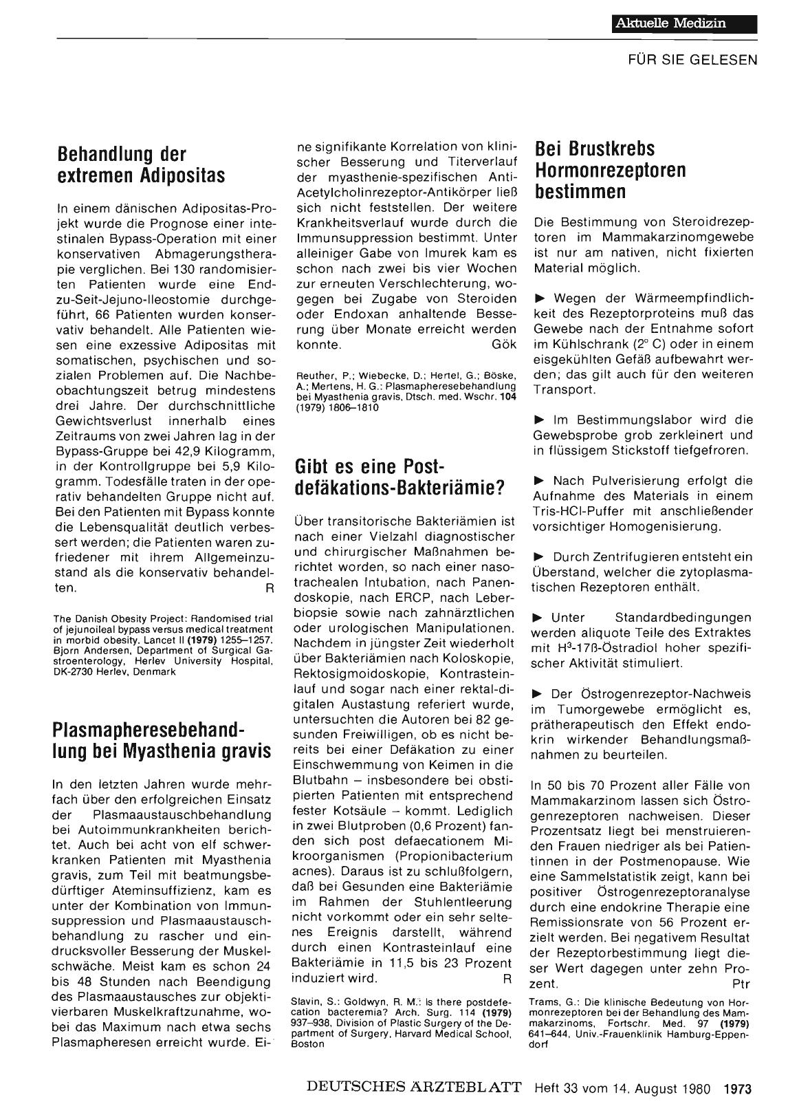 Vorschauseite 1: Behandlung der extremen Adipositas