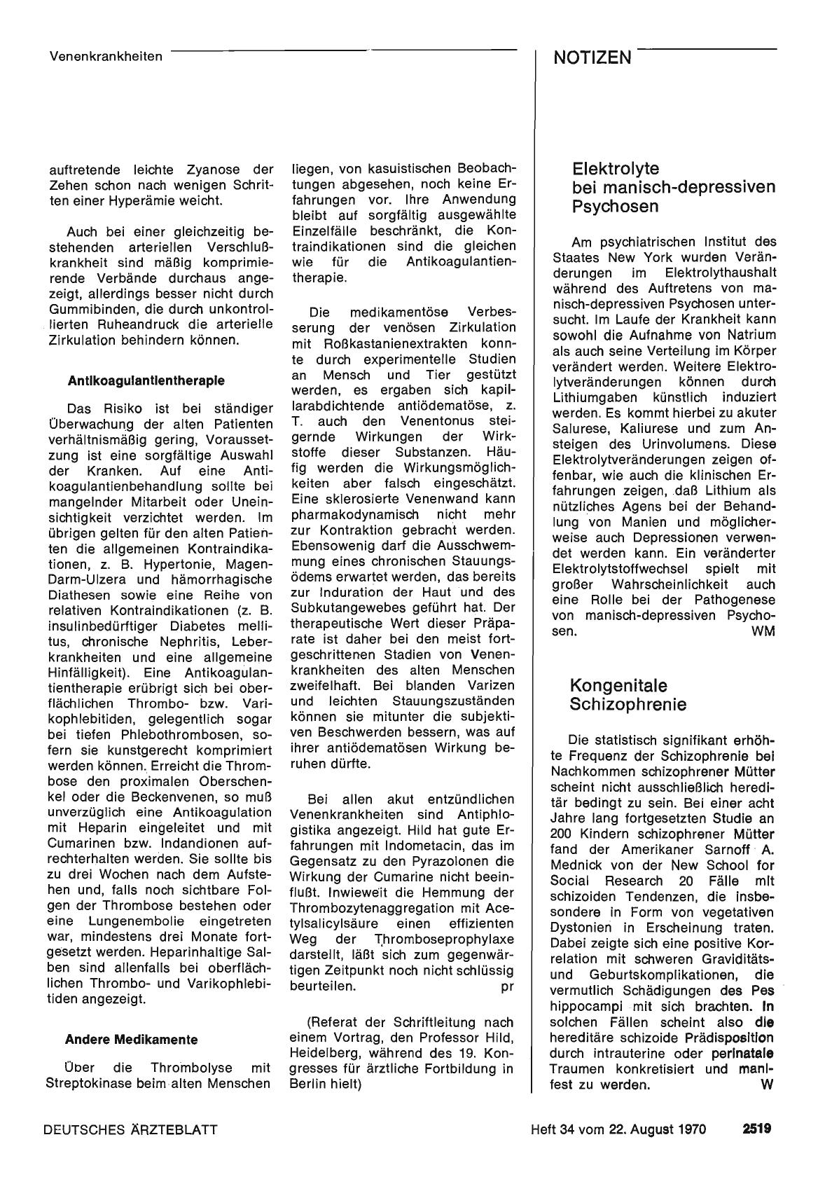 Vorschauseite 1: Elektrolyte bei manisch-depressiven Psychosen