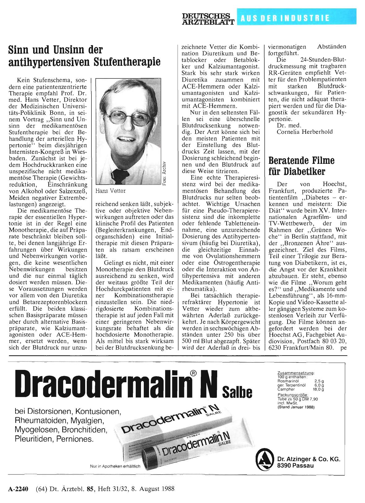 Vorschauseite 1: Sinn und Unsinn der antihypertensiven Stufentherapie