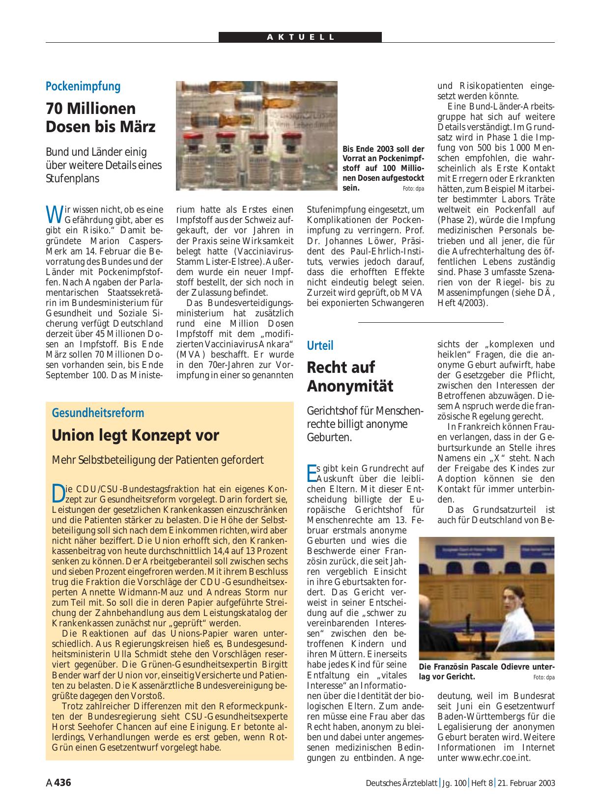 Vorschauseite 1: Urteil: Recht auf Anonymität