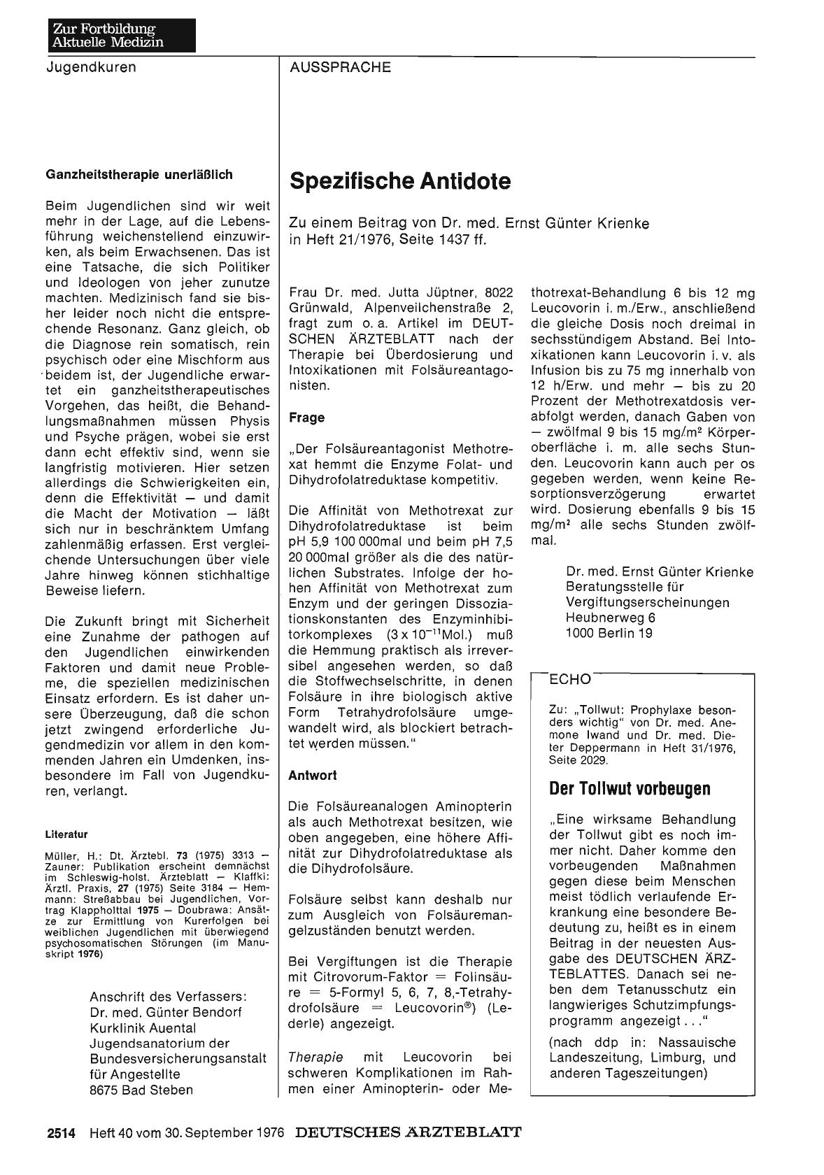 Vorschauseite 1: Spezifische Antidote: Frage