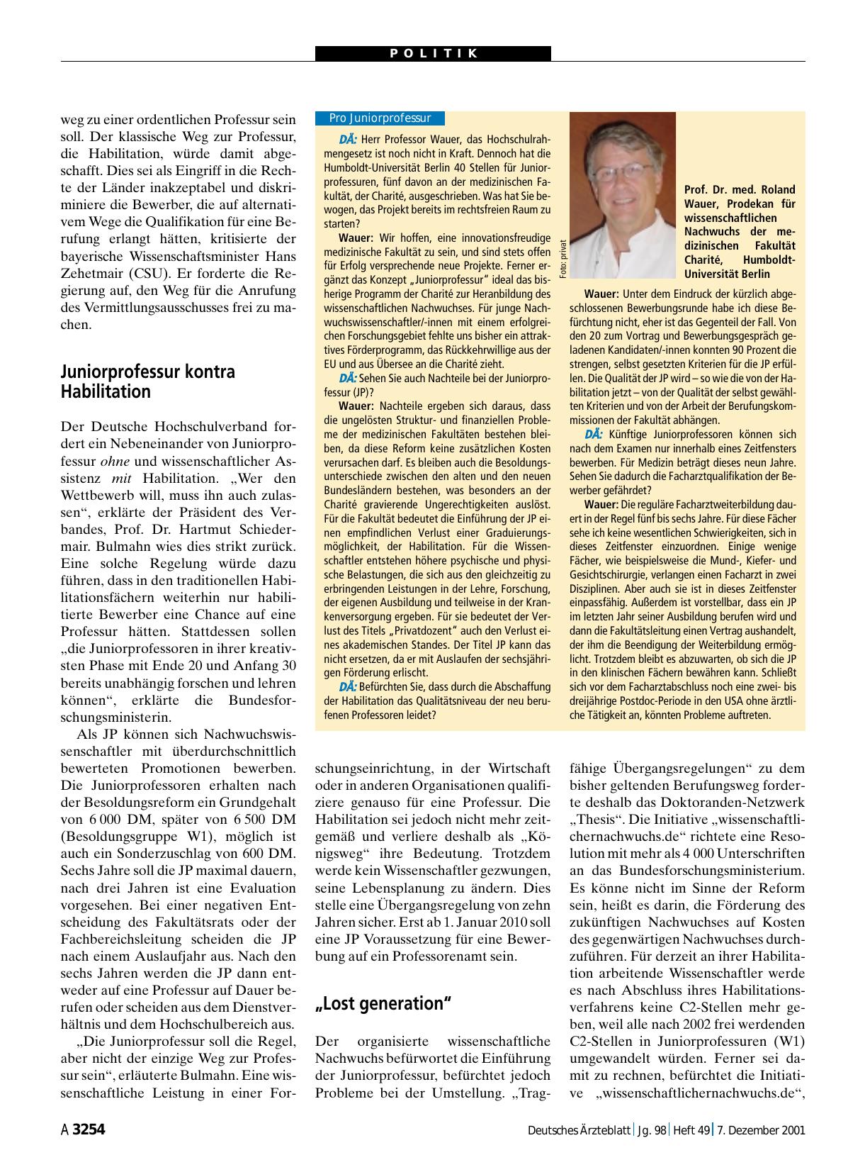 Vorschauseite 1: Pro Juniorprofessur
