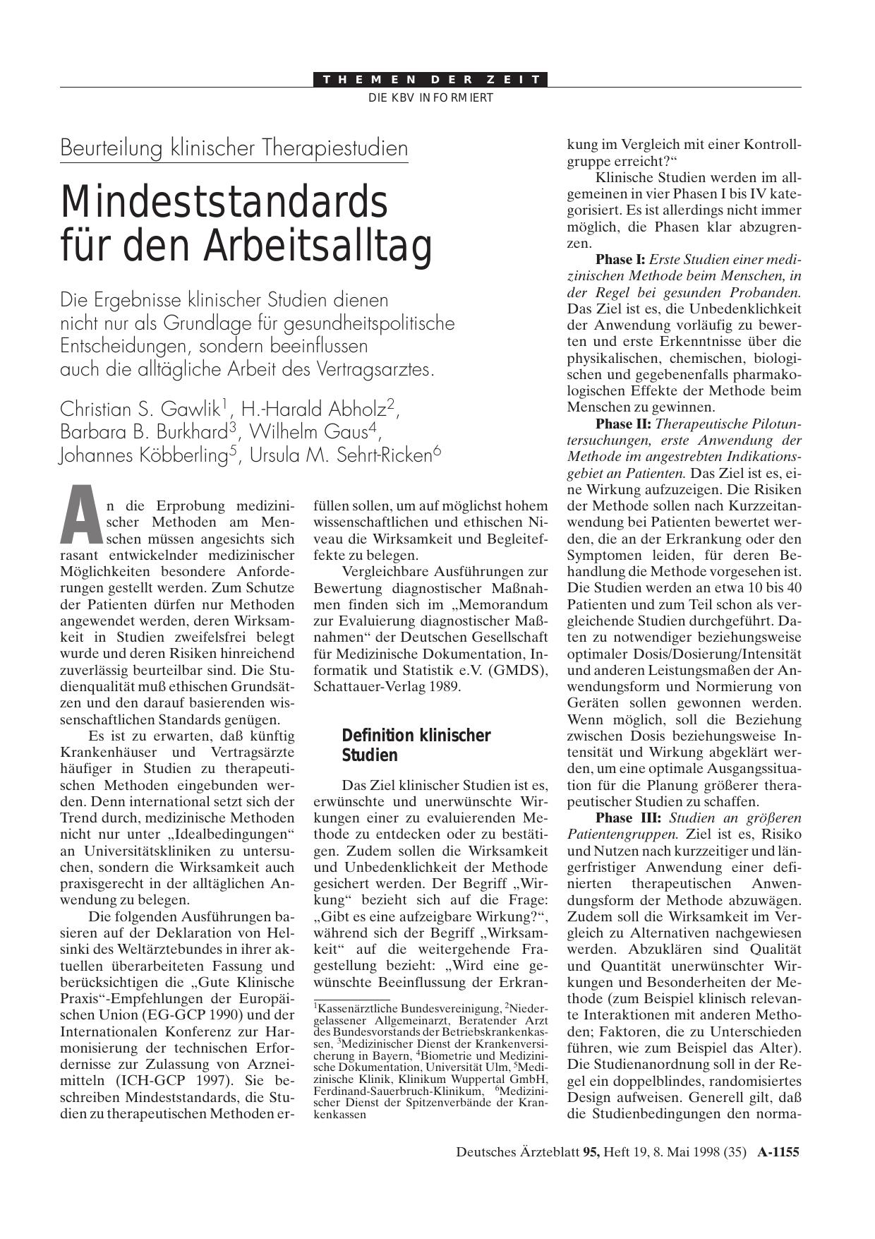 Vorschauseite 1: Beurteilung klinischer Therapiestudien: Mindeststandards für den Arbeitsalltag
