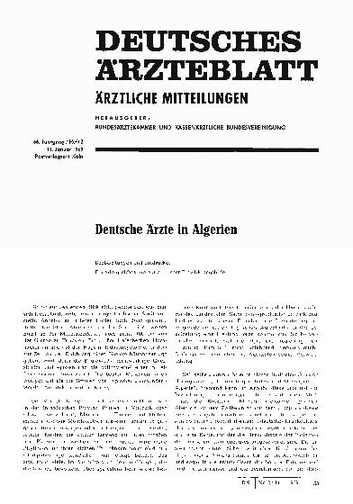 Vorschauseite 1: Deutsche Ärzte in Algerien (I)