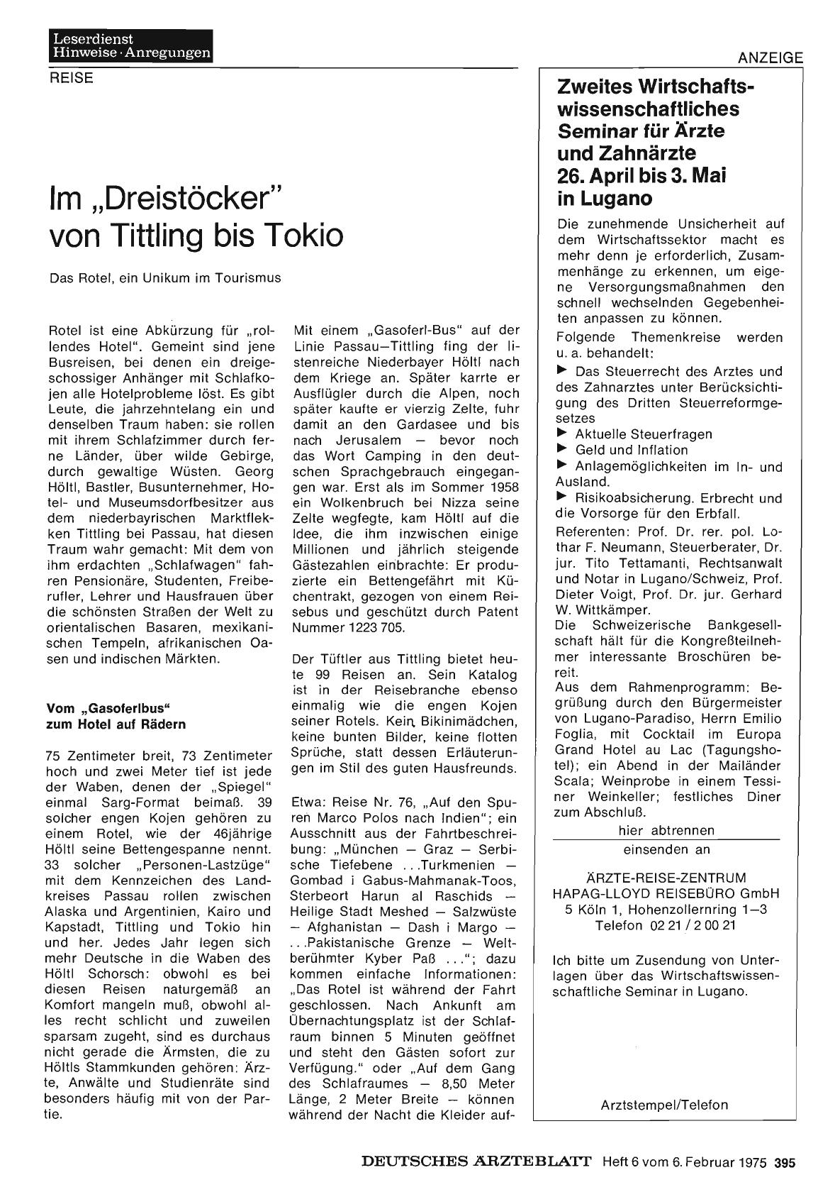 Vorschauseite 1: Im „Dreistöcker“ von Tittling bis Tokio