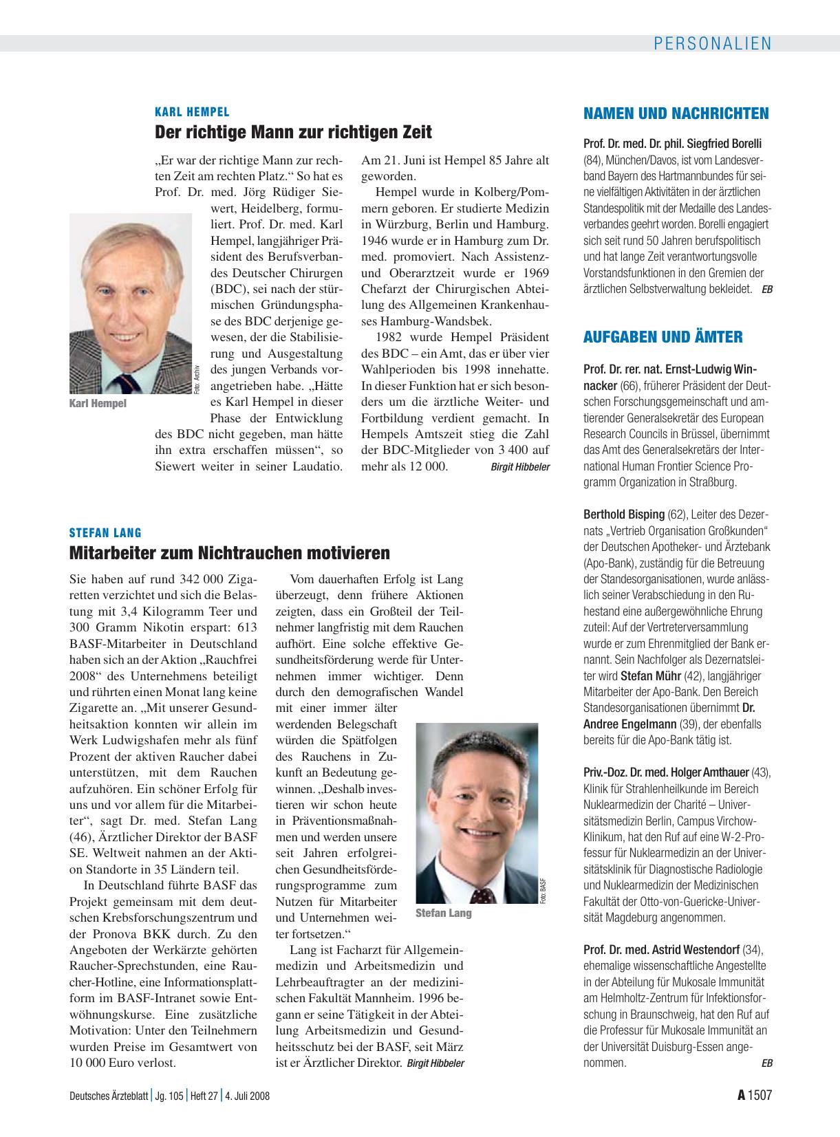 Vorschauseite 1: Namen und Nachrichten