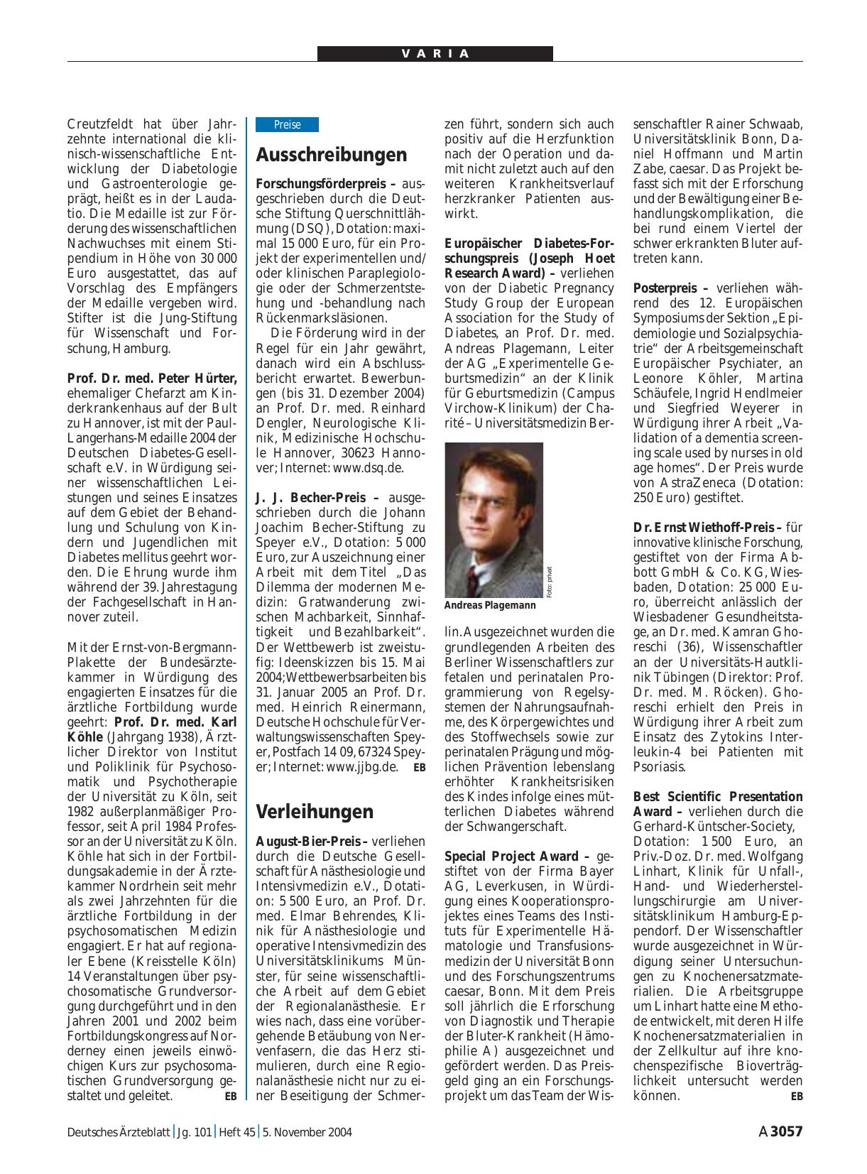 Vorschauseite 1: Ausschreibungen