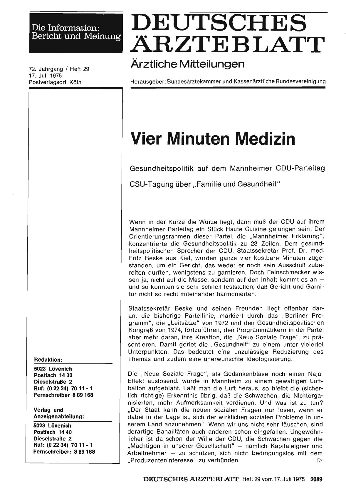 Vorschauseite 1: Vier Minuten Medizin