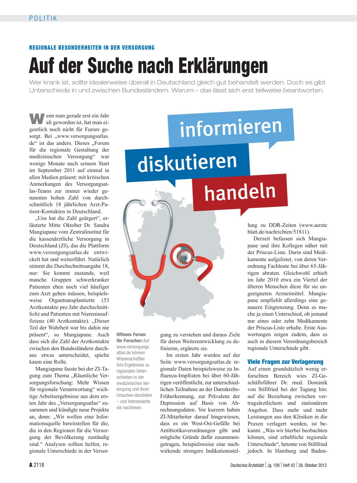 Vorschauseite 1: Regionale Besonderheiten in der Versorgung: Auf der Suche nach Erklärungen