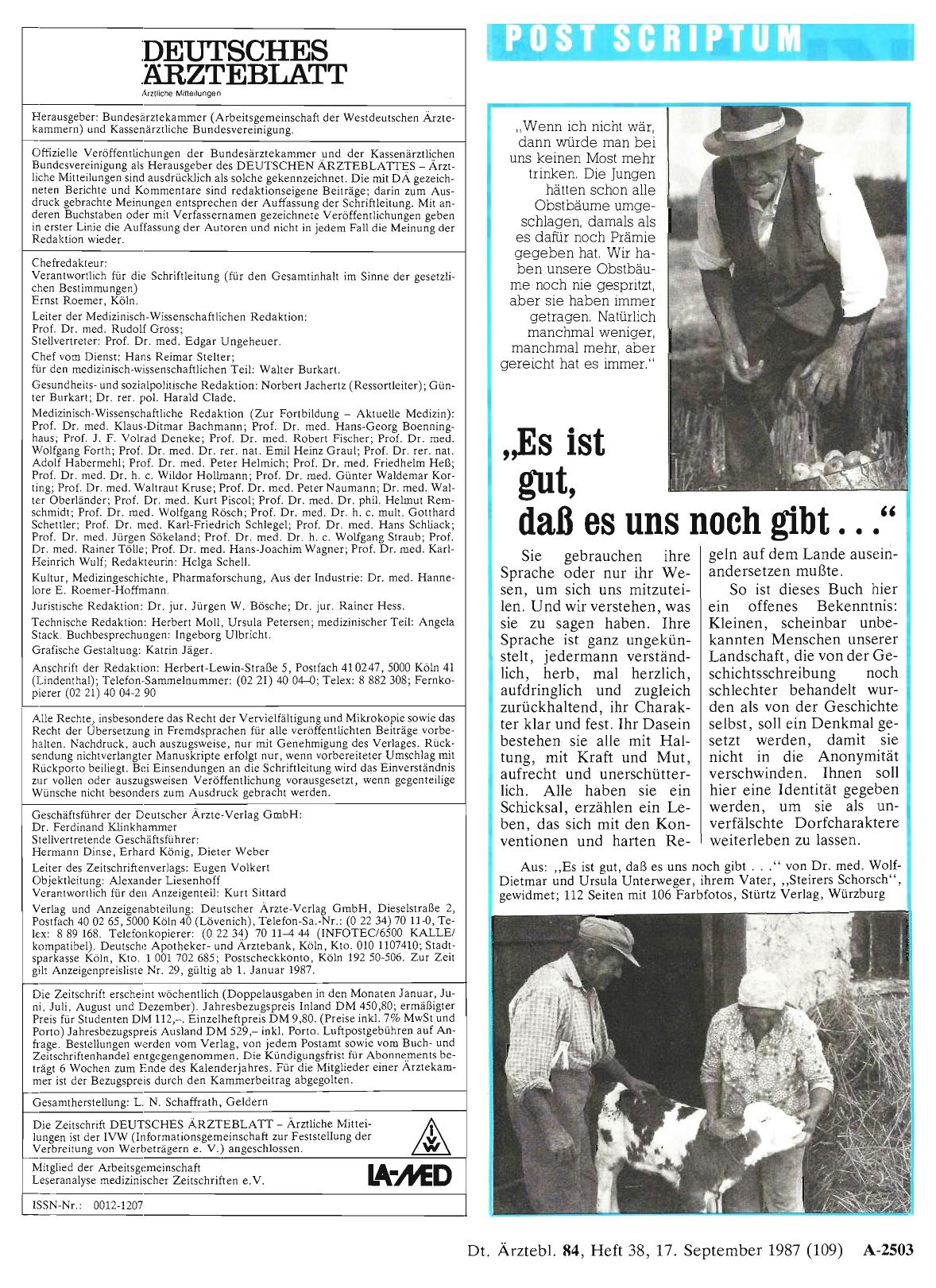 Vorschauseite 1: „Es ist gut, daß es uns noch gibt. .. “