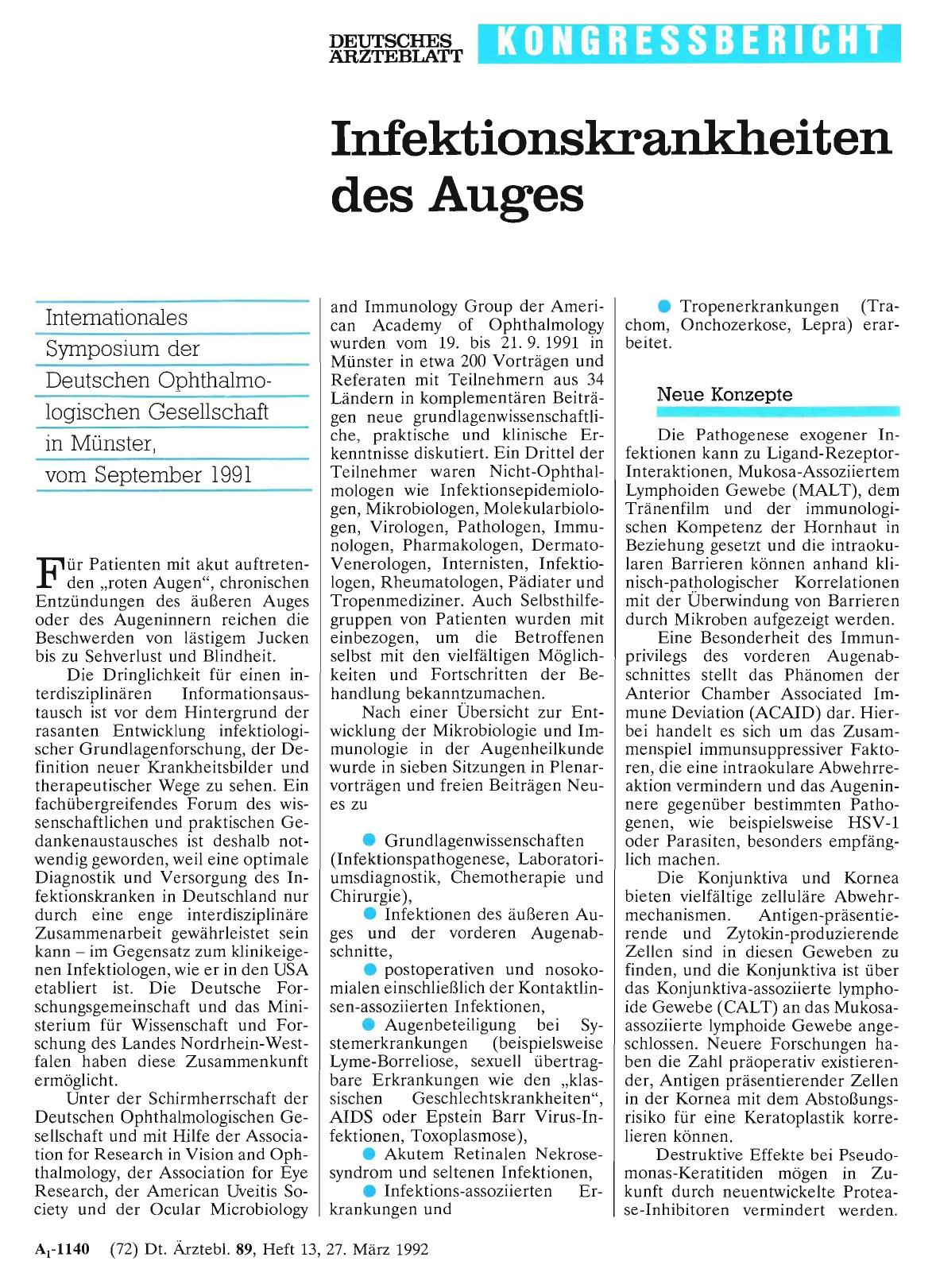 Vorschauseite 1: Infektionskrankheiten des Auges