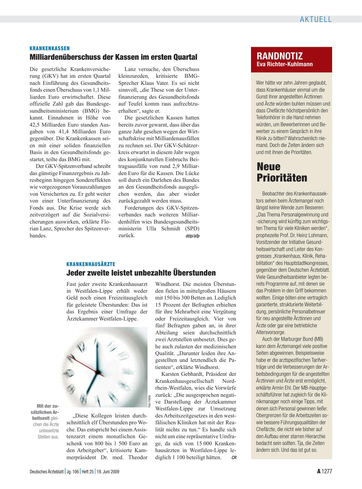 Vorschauseite 1: Randnotiz: Neue Prioritäten