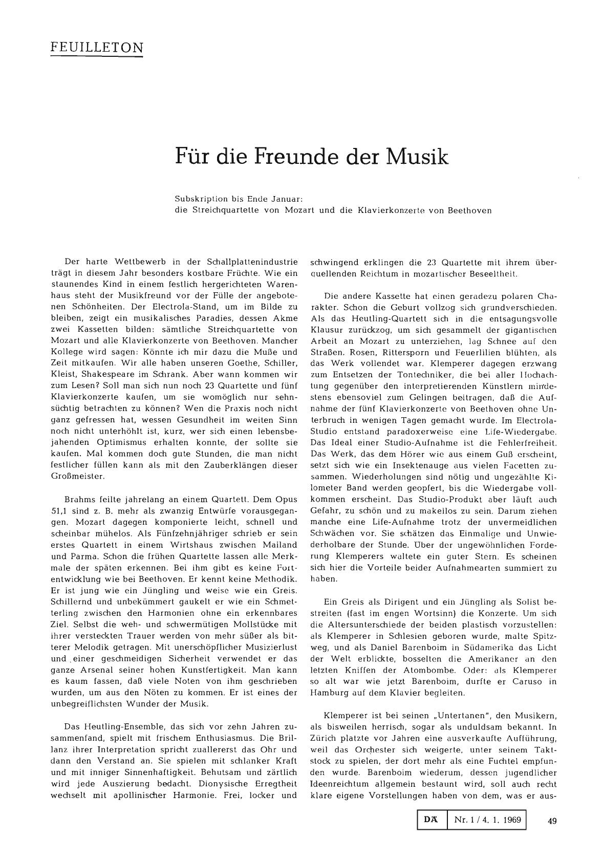 Vorschauseite 1: Für die Freunde der Musik