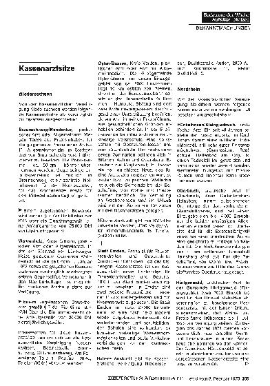 Vorschauseite 1: Kassenarztsitze