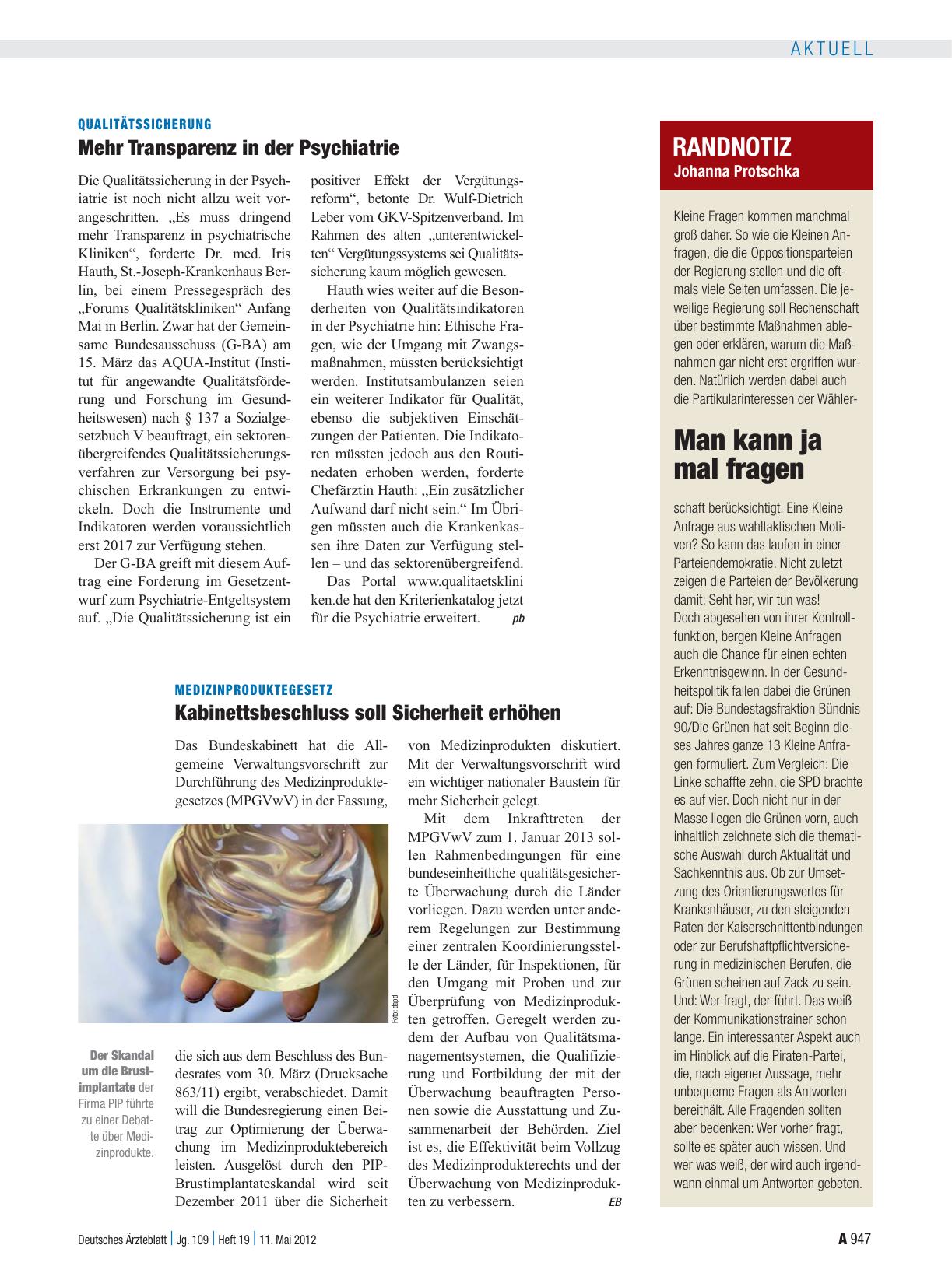 Vorschauseite 1: Randnotiz: Man kann ja mal fragen
