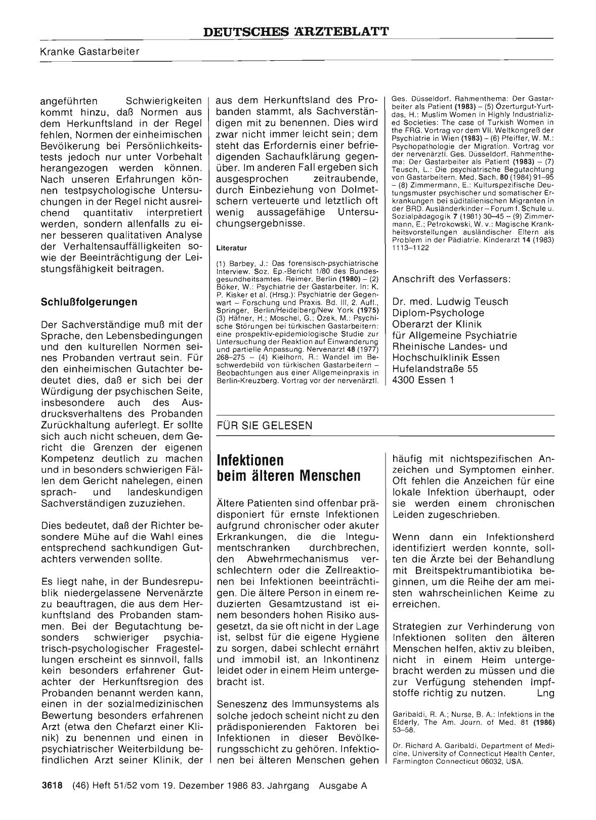 Vorschauseite 1: Infektionen beim älteren Menschen