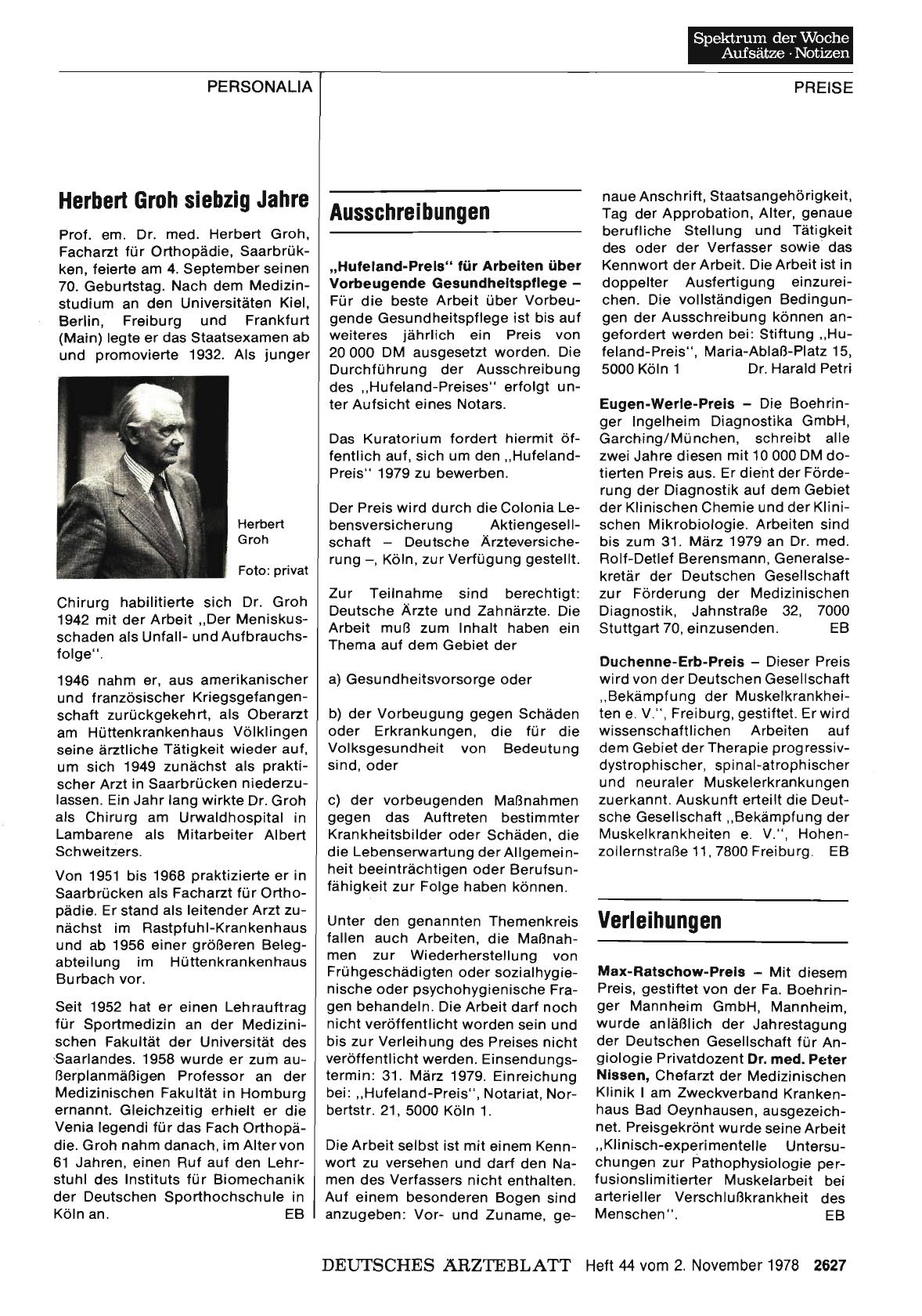 Vorschauseite 1: Ausschreibungen