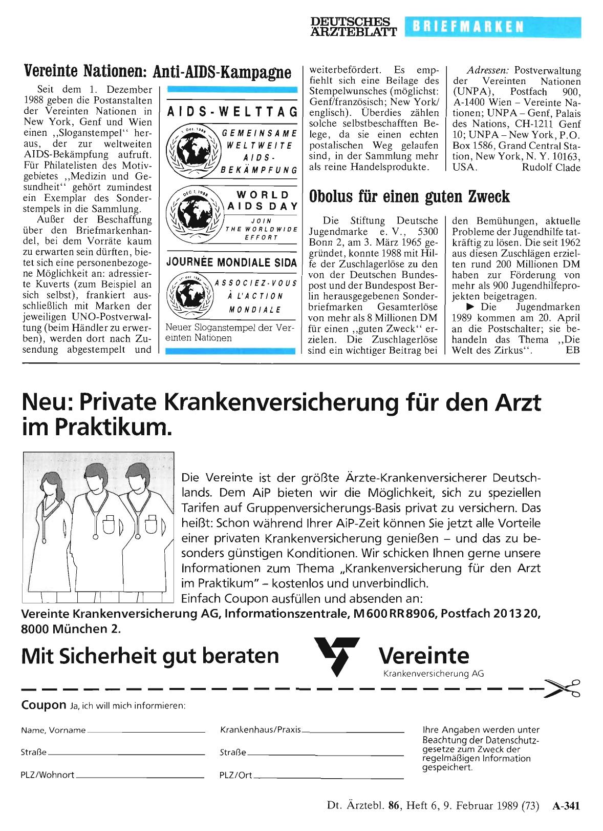 Vorschauseite 1: Vereinte Nationen: Anti-AIDS-Kampagne