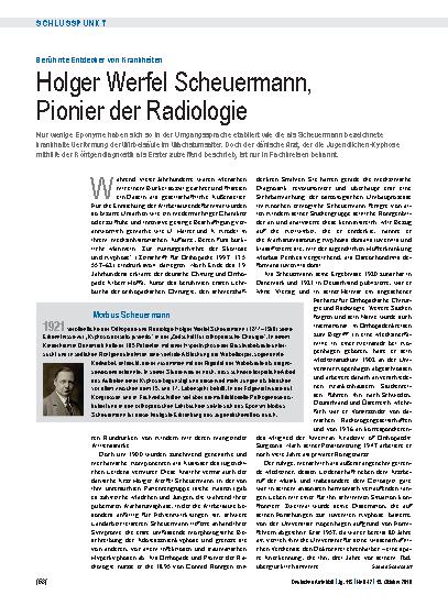 Vorschauseite 1: Berühmte Entdecker von Krankheiten: Holger Werfel Scheuermann, Pionier der Radiologie