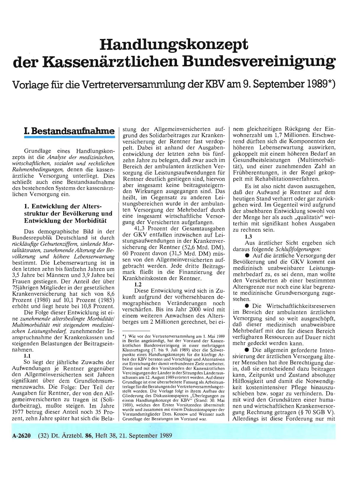 Vorschauseite 1: Handlungskonzept der Kassenärztlichen Bundesvereinigung