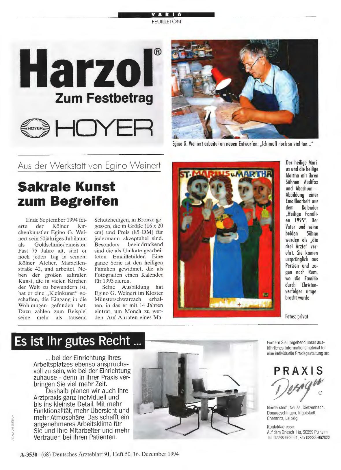 Vorschauseite 1: Aus der Werkstatt von Egino Weinert: Sakrale Kunst zum Begreifen