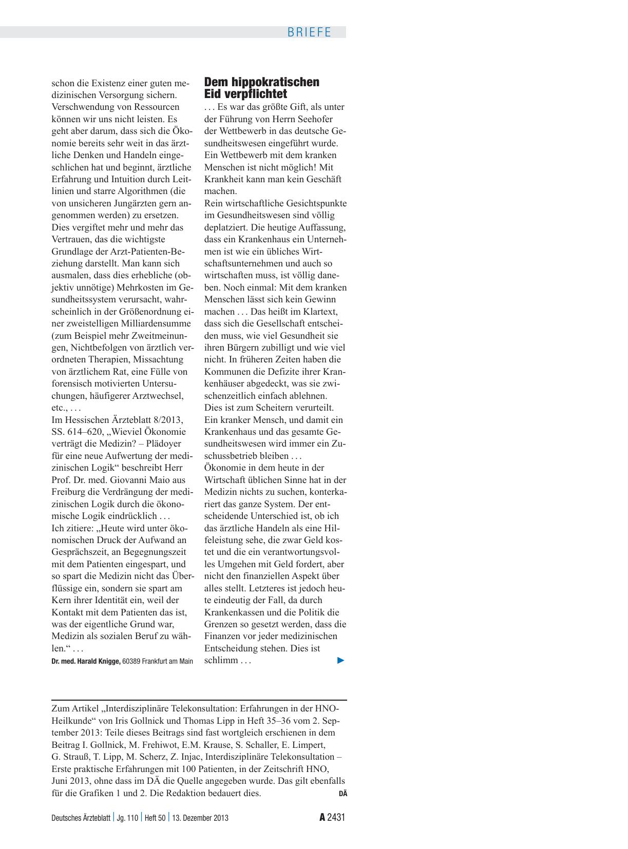 Vorschauseite 1: Arzt-Patient: Dem hippokratischen Eid verpflichtet