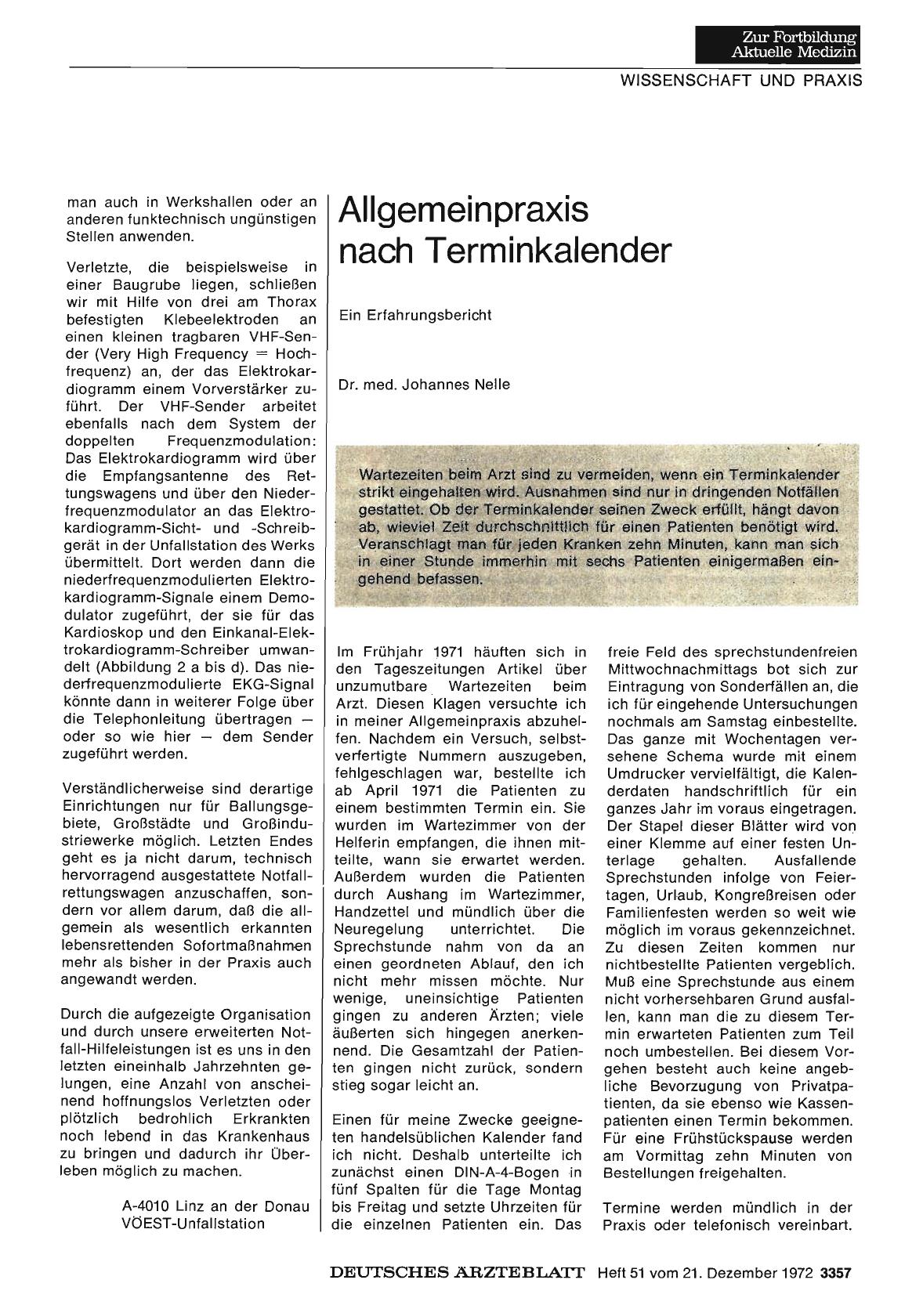 Vorschauseite 1: Allgemeinpraxis nach Terminkalender
