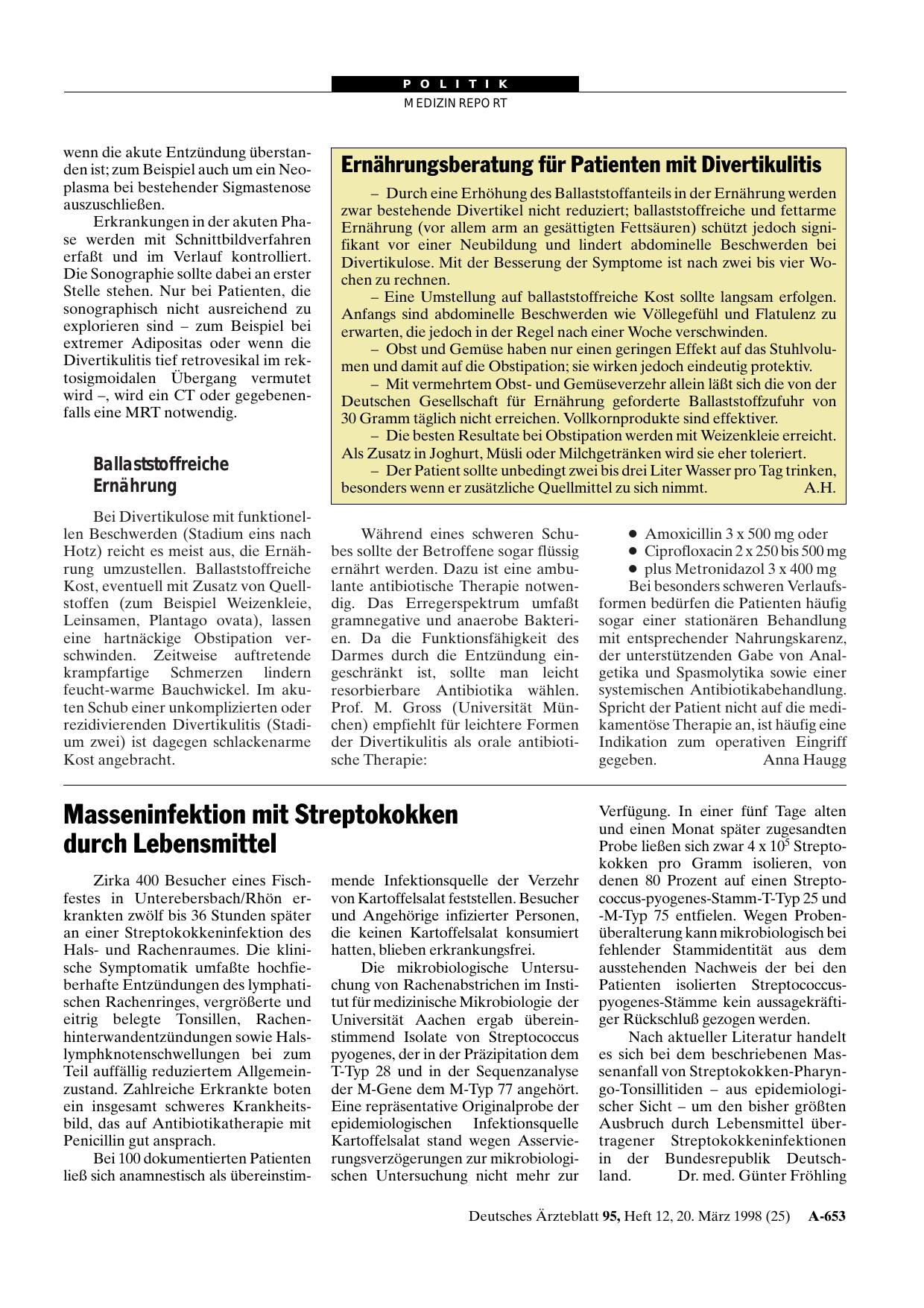 Vorschauseite 1: Ernährungsberatung für Patienten mit Divertikulitis