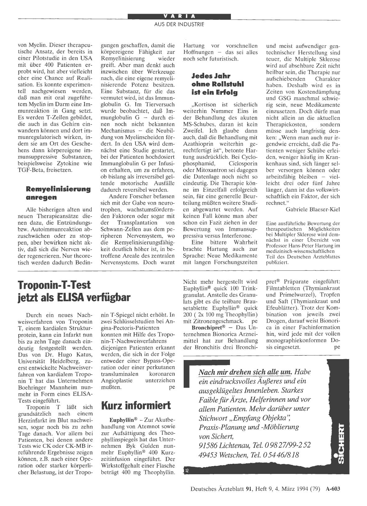 Vorschauseite 1: Troponin-T-Test jetzt als EIJSA verfügbar
