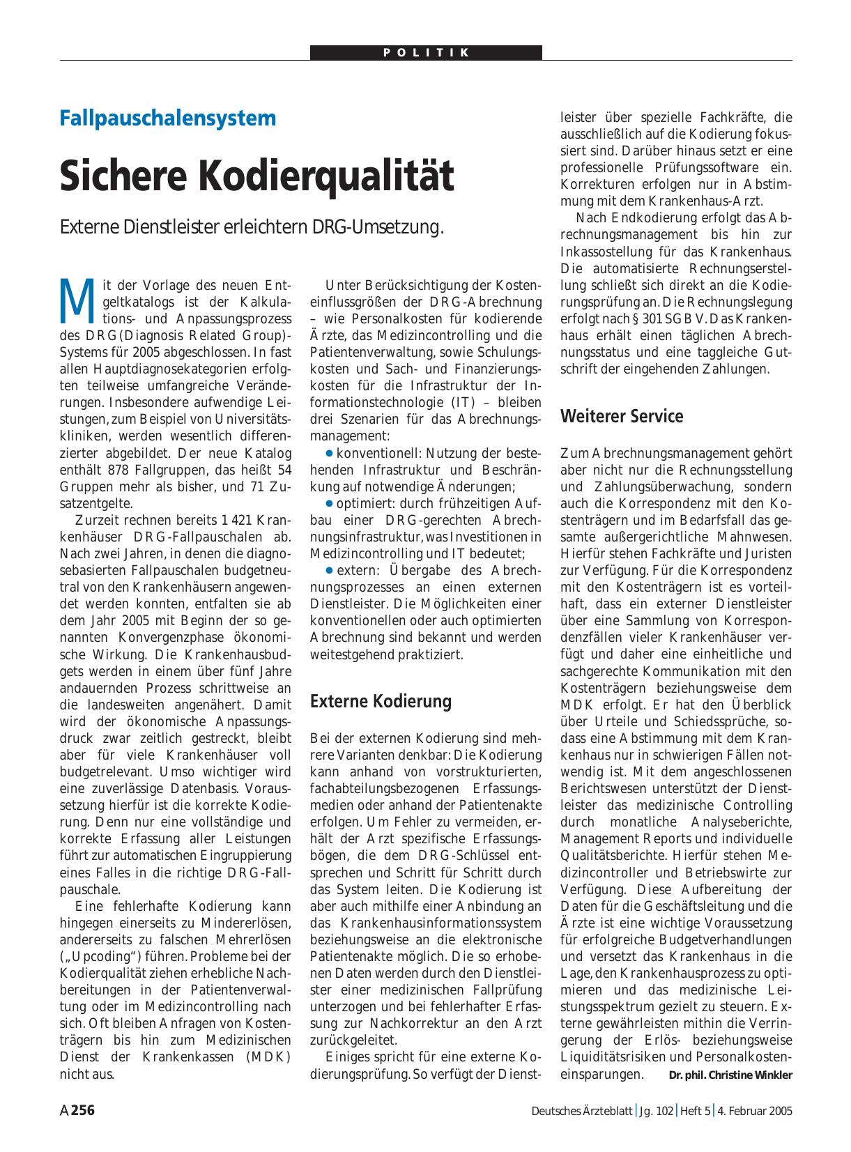 Vorschauseite 1: Fallpauschalensystem: Sichere Kodierqualität