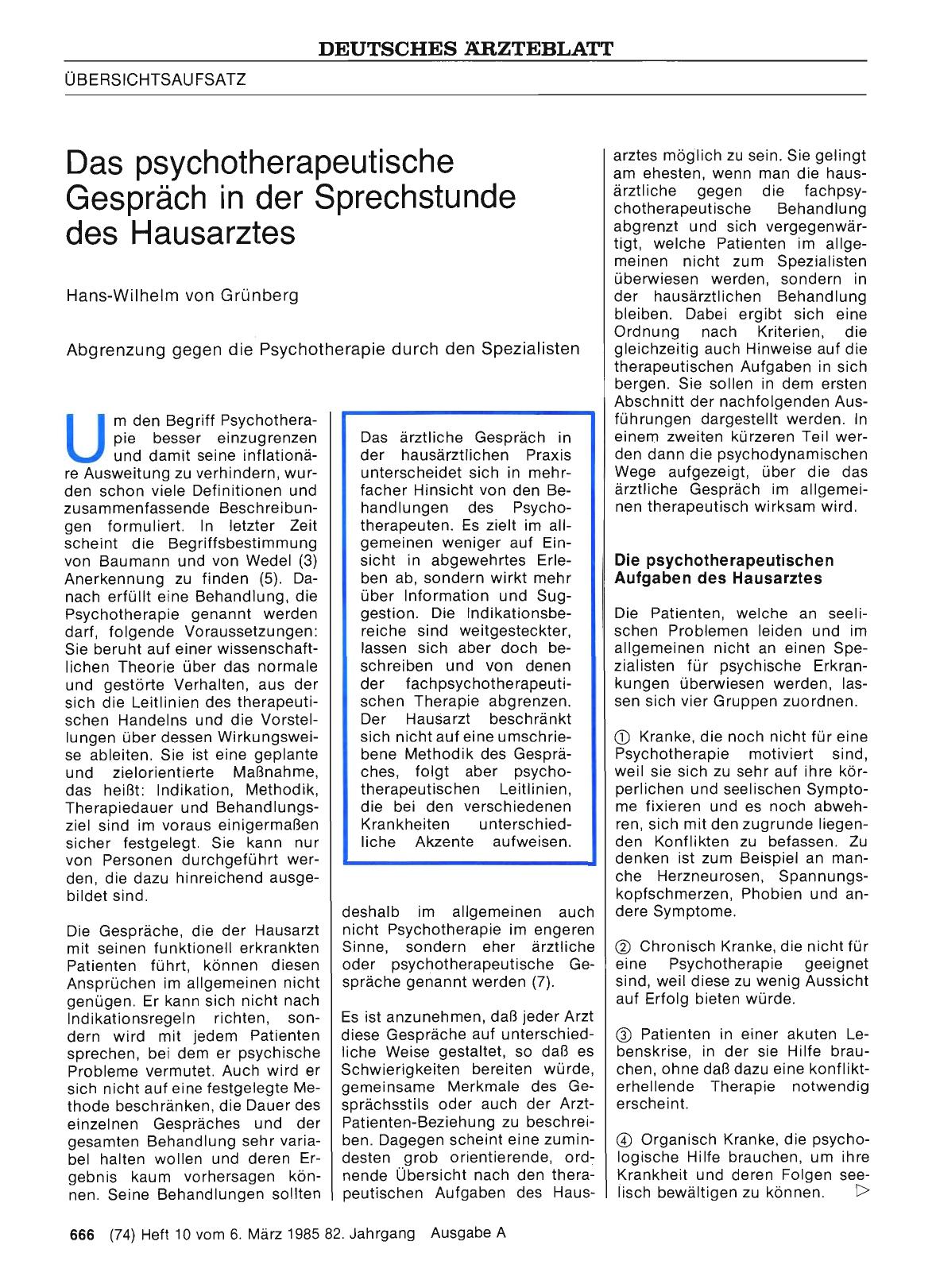 Vorschauseite 1: Das psychotherapeutische Gespräch in der Sprechstunde des Hausarztes