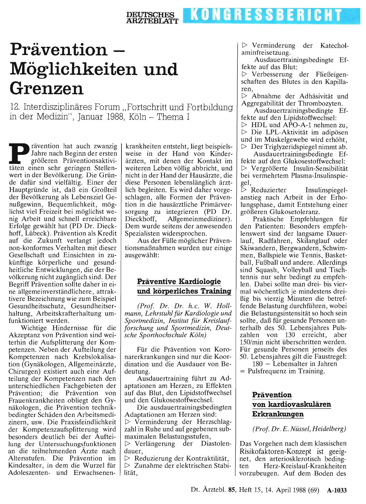 Vorschauseite 1: Prävention - Möglichkeiten und Grenzen