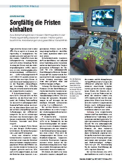 Vorschauseite 1: Gerätewartung: Sorgfältig die Fristen einhalten