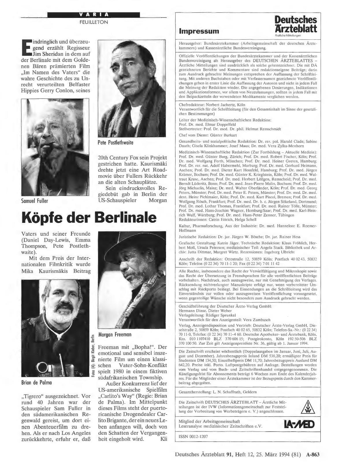 Vorschauseite 1: Köpfe der Berlinale
