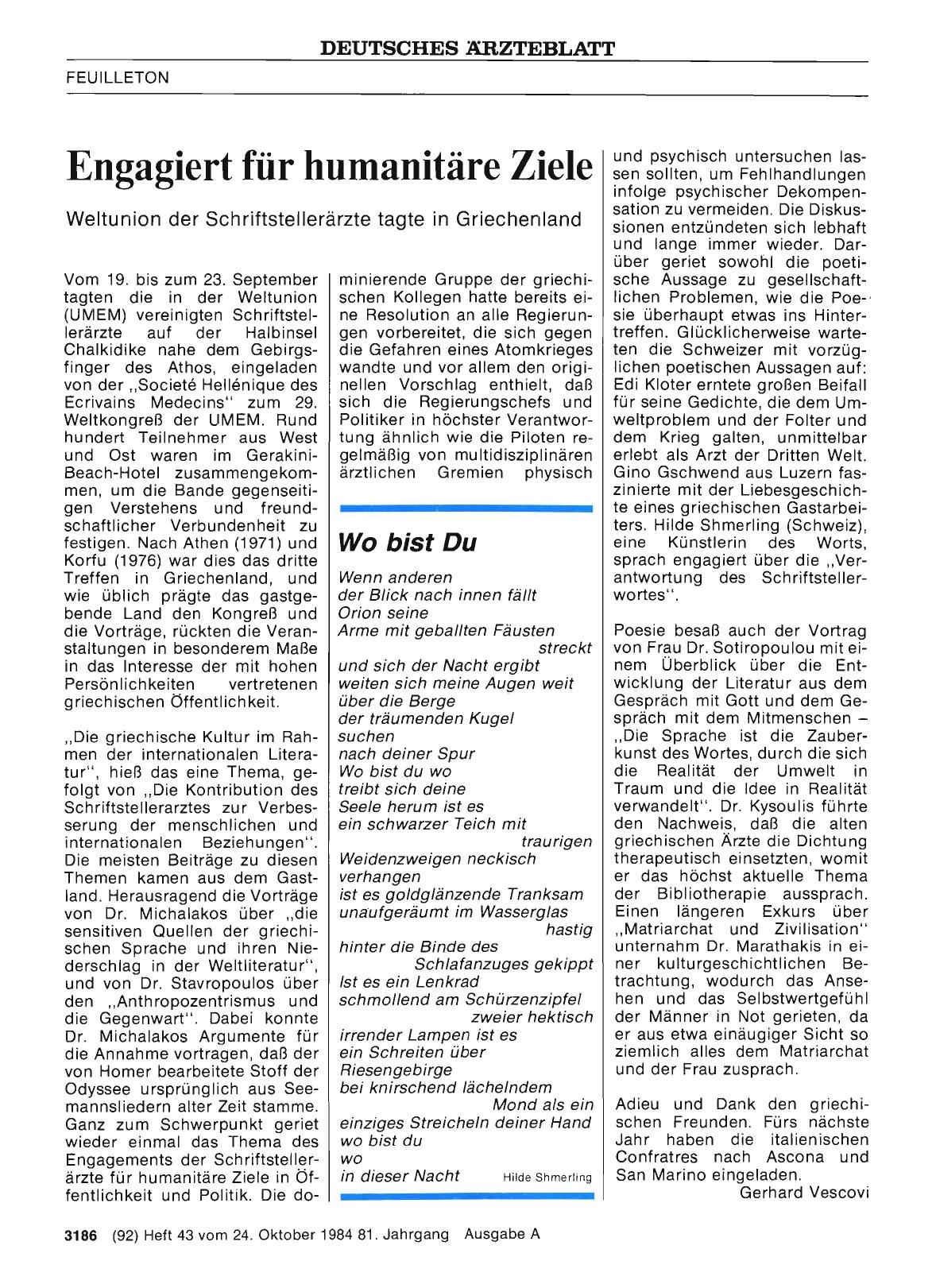 Vorschauseite 1: Engagiert für humanitäre Ziele: Weltunion der Schriftstellerärzte tagte in Griechenland