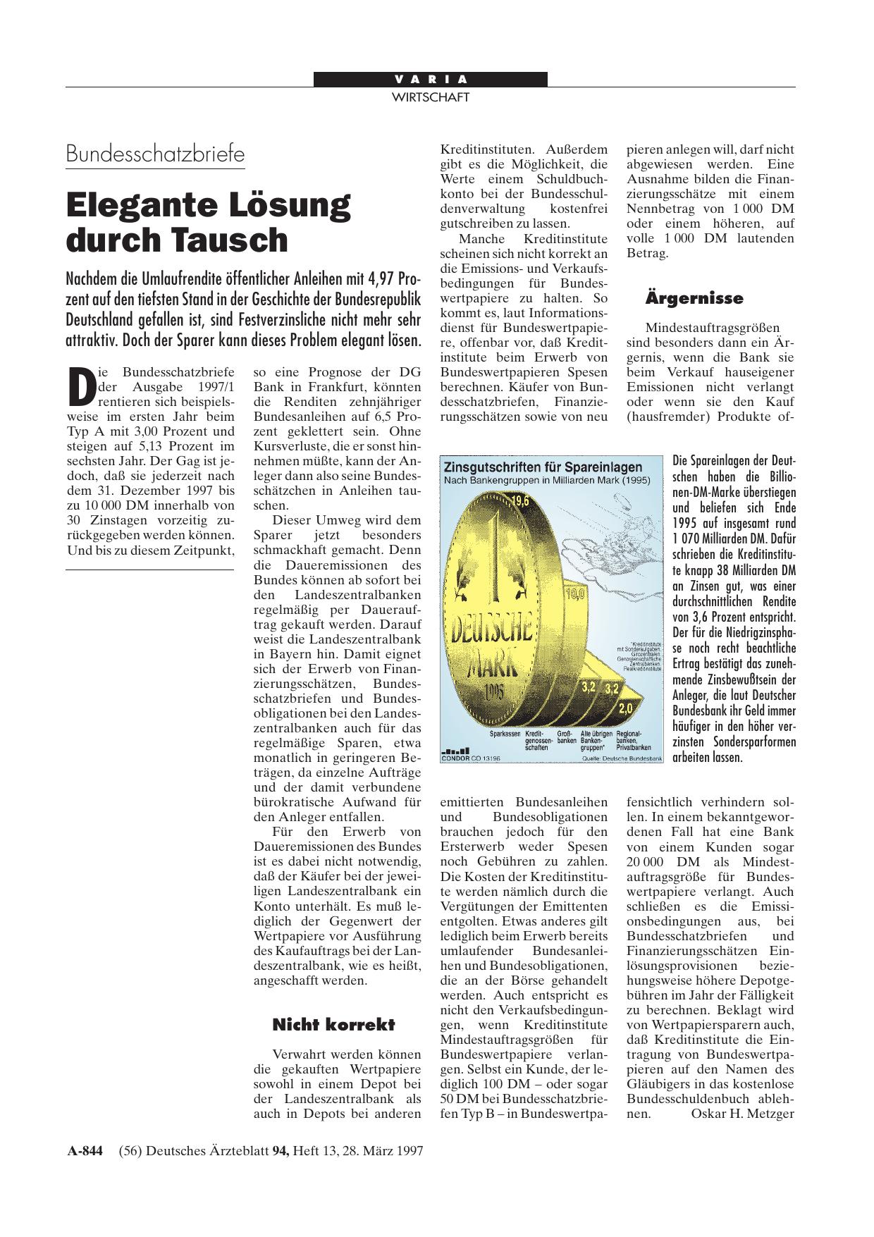 Vorschauseite 1: Bundesschatzbriefe: Elegante Lösung durch Tausch