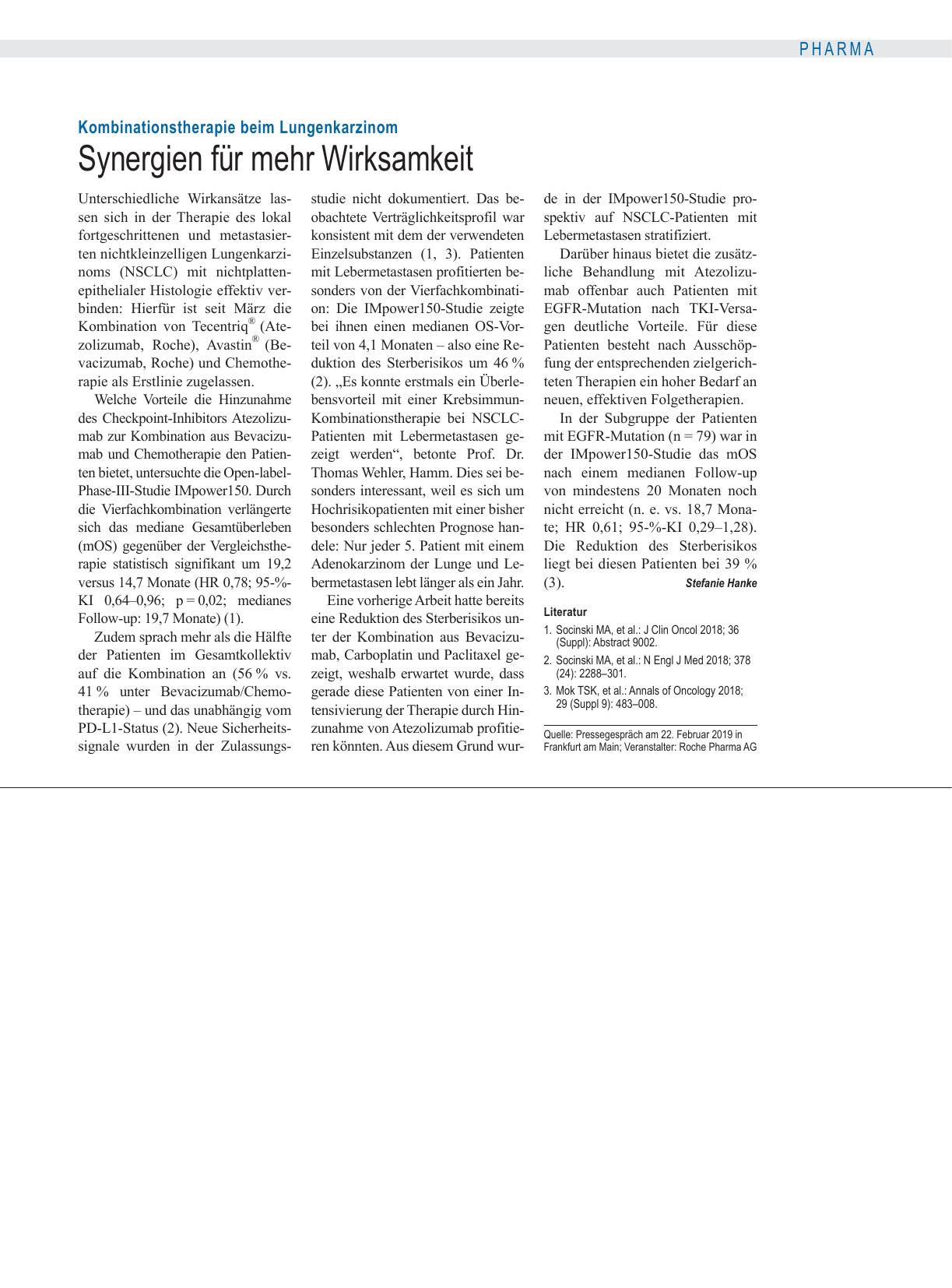 Vorschauseite 1: Kombinationstherapie beim Lungenkarzinom: Synergien für mehr Wirksamkeit