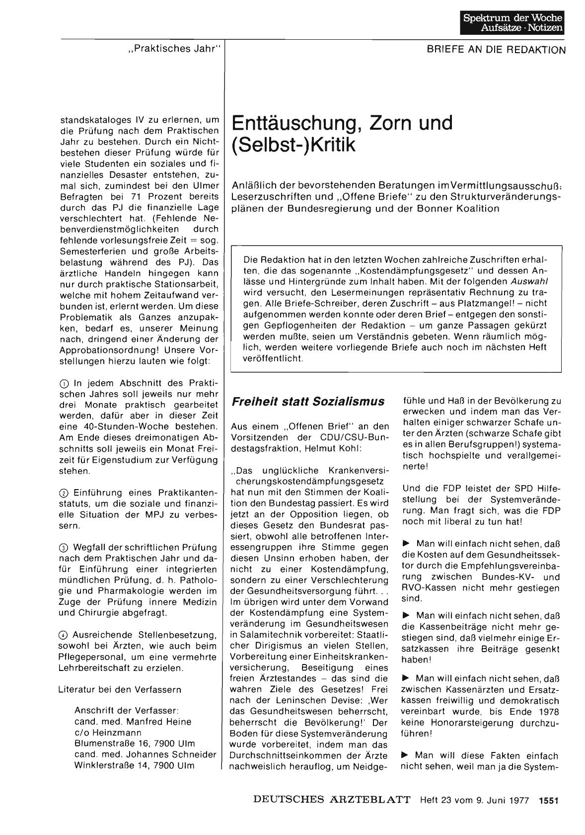 Vorschauseite 1: Enttäuschung, Zorn und (Selbst-)Kritik: Freiheit statt Sozialismus