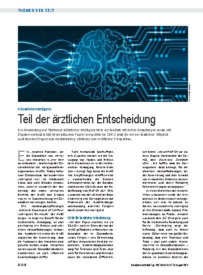 Vorschauseite 1: Künstliche Intelligenz: Teil der ärztlichen Entscheidung