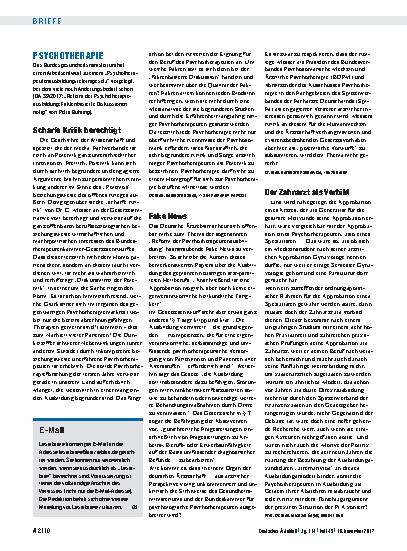 Vorschauseite 1: Psychotherapie: Scharfe Kritik berechtigt