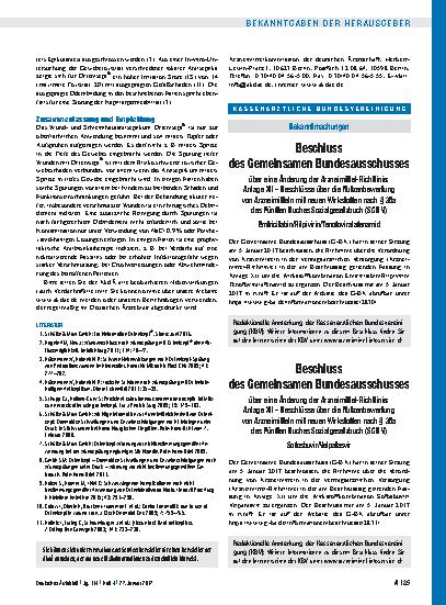 Vorschauseite 1: Beschluss des Gemeinsamen Bundesausschusses über eine Änderung der Arzneimittel-Richtlinie: Sofosbuvir/Velpatasvir