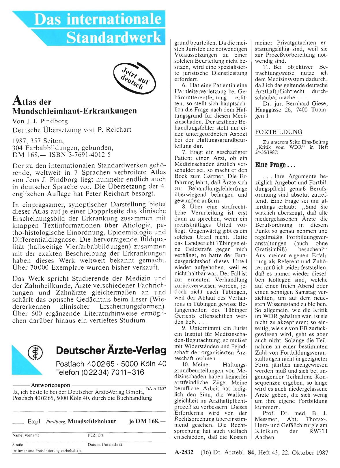 Vorschauseite 1: FORTBILDUNG: Eine Frage. ..