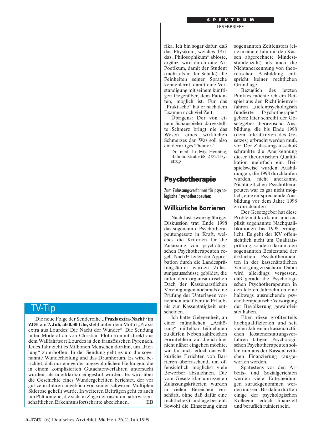 Vorschauseite 1: Psychotherapie: Willkürliche Barrieren