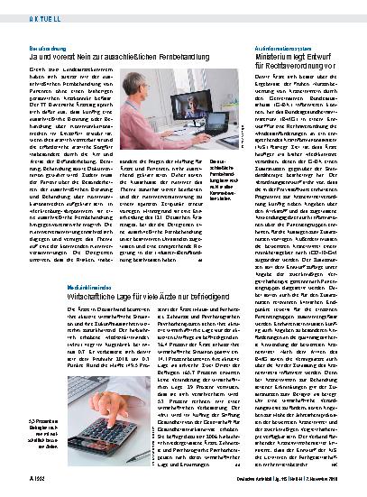 Vorschauseite 1: Medizinklimaindex: Wirtschaftliche Lage für viele Ärzte nur befriedigend